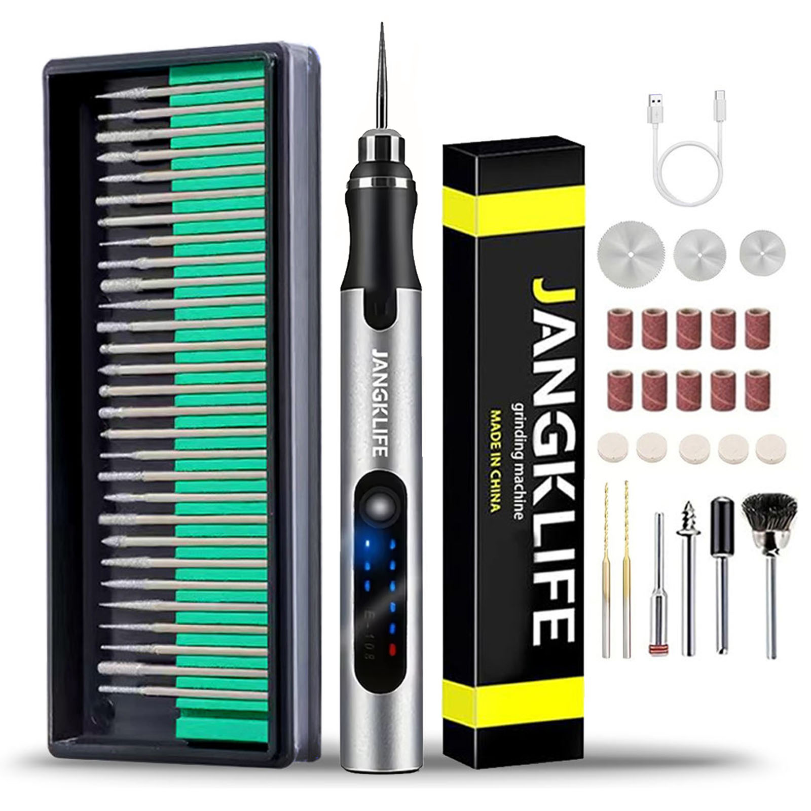 Power Tools Ingco - USB-Akku-Drehwerkzeug-Kit Holz bearbeitung Gravur Stift Diy