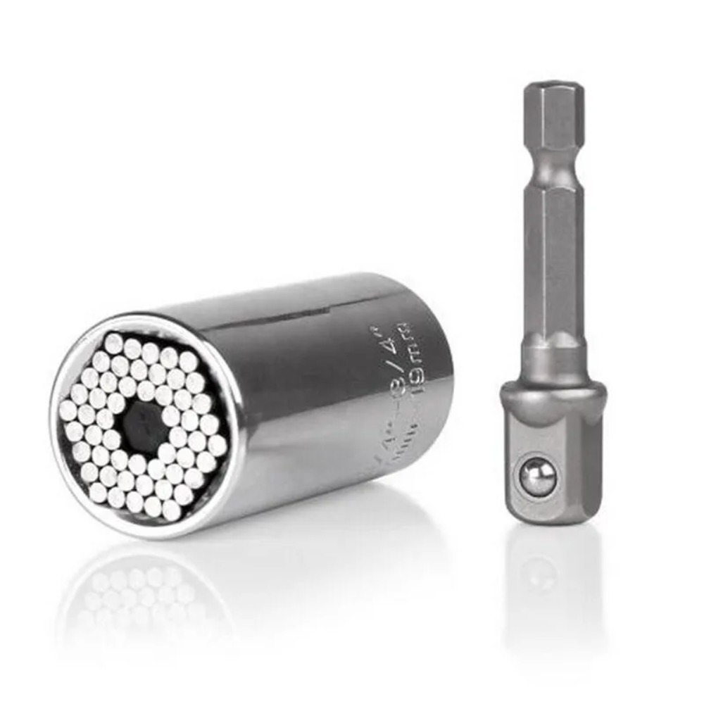 Power Key Tools - Universeller Steckschlüsselsatz mit Drehmomentkopf, Ratsche, Super-Hülsenadapter