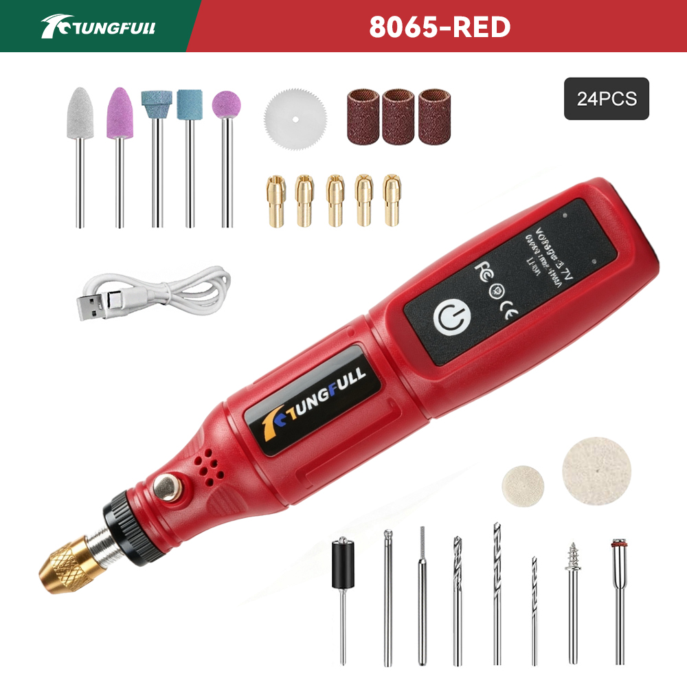 Power Tools Ingco - TUNGFULL 3,7V Kabelloses Rotationswerkzeug USB Mini-Bohrer