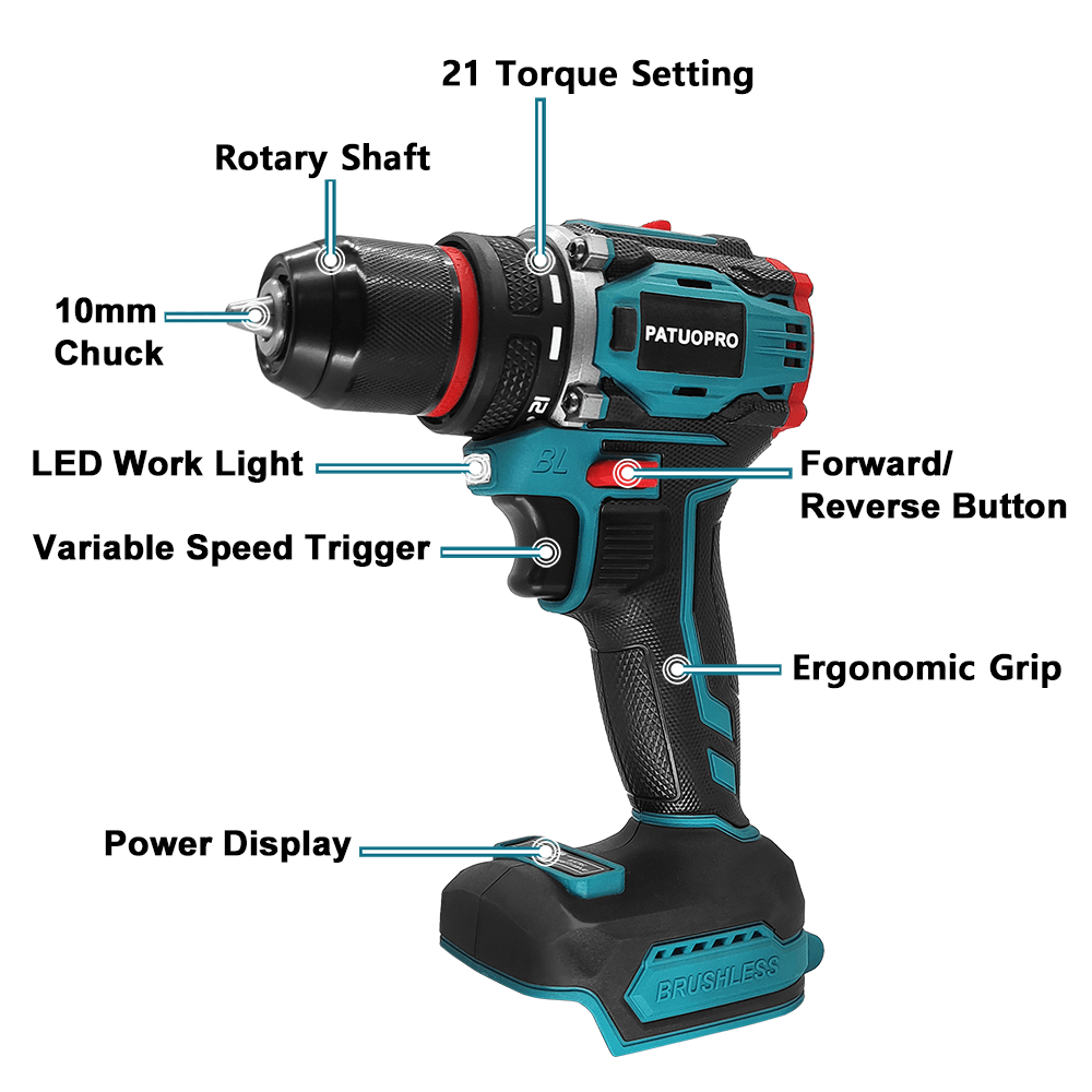 Patuopro 21v kabelloser bürste – Power Tools Ingco Bewertung und Preis